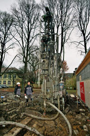 Sparkasse Bochum-Wattenscheid Pressetermin Bohrgerät